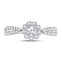 Load image into Gallery viewer, 14kt White Gold Round Diamond Solitaire Bridal Wedding Engagement Ring 1/2 Cttw
