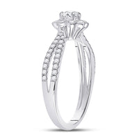 Load image into Gallery viewer, 14kt White Gold Round Diamond Solitaire Bridal Wedding Engagement Ring 1/2 Cttw
