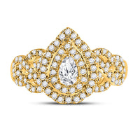 Load image into Gallery viewer, 14kt Yellow Gold Pear Diamond Solitaire Bridal Wedding Engagement Ring 1 Cttw
