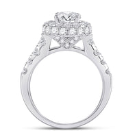Load image into Gallery viewer, 14kt White Gold Round Diamond Halo Bridal Wedding Engagement Ring 1-5/8 Cttw

