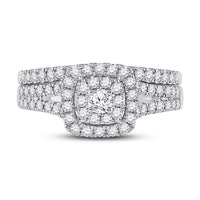 Load image into Gallery viewer, 14kt White Gold Round Diamond Bridal Wedding Ring Band Set 7/8 Cttw
