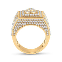 Load image into Gallery viewer, 14kt Yellow Gold Mens Round Diamond Square Cluster Ring 3 Cttw
