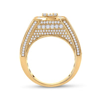 Load image into Gallery viewer, 14kt Yellow Gold Mens Baguette Diamond Circle Cluster Ring 2-3/8 Cttw
