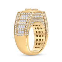 Load image into Gallery viewer, 14kt Yellow Gold Mens Baguette Diamond Circle Cluster Ring 2-3/8 Cttw
