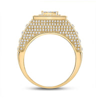 Load image into Gallery viewer, 14kt Yellow Gold Mens Baguette Diamond Statement Square Ring 2-1/4 Cttw
