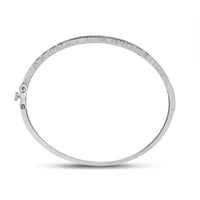 Load image into Gallery viewer, 10kt White Gold Womens Round Diamond Bangle Bracelet 1/2 Cttw
