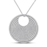 Load image into Gallery viewer, 14kt White Gold Womens Round Diamond Circle Pendant 2-3/4 Cttw
