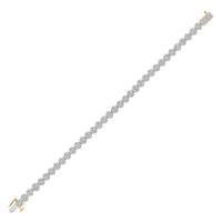 Load image into Gallery viewer, 14kt Yellow Gold Mens Round Diamond Cluster Bracelet 2 Cttw
