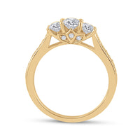 Load image into Gallery viewer, 14kt Yellow Gold Round Diamond Bridal Wedding Ring Band Set 1 Cttw
