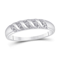 Load image into Gallery viewer, 10kt White Gold His Hers Round Diamond Solitaire Matching Wedding Set 1/20 Cttw
