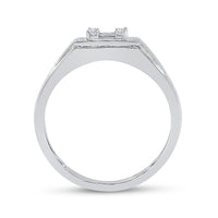 Load image into Gallery viewer, 14kt White Gold Mens Baguette Diamond Square Ring 3/4 Cttw
