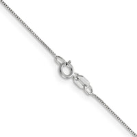 Load image into Gallery viewer, 14K White Gold .5mm Baby Box with Spring Ring Clasp Chain
