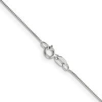 Load image into Gallery viewer, 14K White Gold .5mm Baby Box with Spring Ring Clasp Chain

