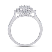 Load image into Gallery viewer, 14kt White Gold Womens Baguette Diamond Fashion Ring 3/4 Cttw
