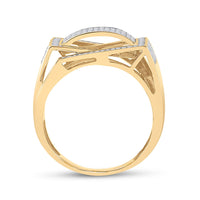 Load image into Gallery viewer, 10kt Yellow Gold Mens Round Diamond Domed Fashion Ring 3/4 Cttw

