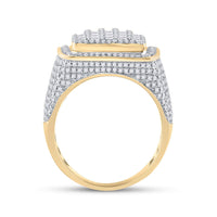 Load image into Gallery viewer, 14kt Yellow Gold Mens Baguette Diamond Square Ring 2-1/2 Cttw
