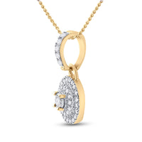 Load image into Gallery viewer, 10kt Yellow Gold Womens Round Diamond Circle Pendant 1/6 Cttw
