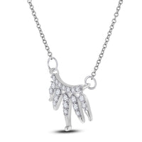 Load image into Gallery viewer, 10kt White Gold Womens Round Diamond Fashion Necklace 1/6 Cttw
