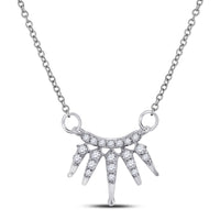 Load image into Gallery viewer, 10kt White Gold Womens Round Diamond Fashion Necklace 1/6 Cttw
