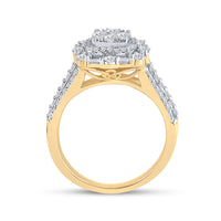 Load image into Gallery viewer, 14kt Yellow Gold Womens Round Diamond Cluster Ring 1 Cttw

