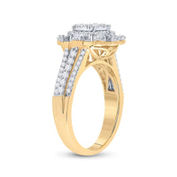 Load image into Gallery viewer, 14kt Yellow Gold Womens Round Diamond Cluster Ring 1 Cttw
