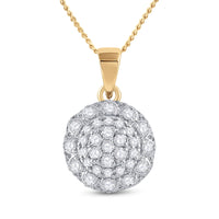 Load image into Gallery viewer, 14kt Yellow Gold Womens Round Diamond Flower Cluster Pendant 1/3 Cttw
