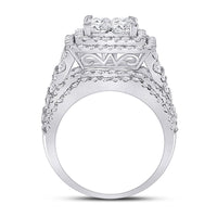 Load image into Gallery viewer, 14kt White Gold Princess Diamond Bridal Wedding Ring Band Set 5 Cttw
