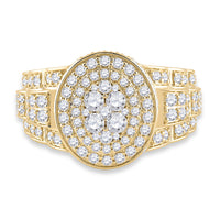 Load image into Gallery viewer, 14kt Yellow Gold Mens Round Diamond Oval Ring 2-3/4 Cttw
