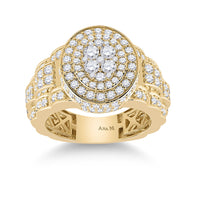 Load image into Gallery viewer, 14kt Yellow Gold Mens Round Diamond Oval Ring 2-3/4 Cttw

