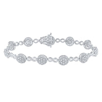 Load image into Gallery viewer, 10kt White Gold Womens Round Diamond Infinity Bracelet 2-1/5 Cttw
