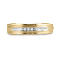 Load image into Gallery viewer, 10kt Yellow Gold Mens Round Diamond Wedding Band Ring 1/20 Cttw
