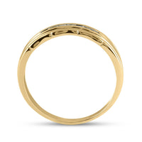 Load image into Gallery viewer, 10kt Yellow Gold Mens Round Diamond Wedding Band Ring 1/20 Cttw

