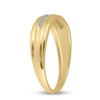 Load image into Gallery viewer, 10kt Yellow Gold Mens Round Diamond Wedding Band Ring 1/20 Cttw
