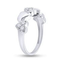 Load image into Gallery viewer, 14kt White Gold Womens Round Diamond Heart Ring 1/3 Cttw
