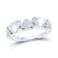 Load image into Gallery viewer, 14kt White Gold Womens Round Diamond Heart Ring 1/3 Cttw

