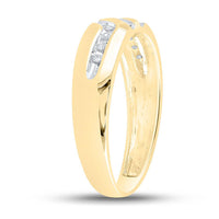 Load image into Gallery viewer, 10kt Yellow Gold Mens Round Diamond Wedding Band Ring 1/8 Cttw
