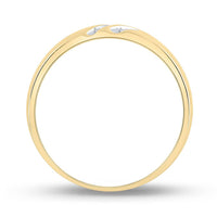 Load image into Gallery viewer, 10kt Yellow Gold Mens Round Diamond Wedding Band Ring 1/8 Cttw
