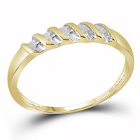 Load image into Gallery viewer, 10kt Yellow Gold His Hers Round Diamond Cluster Matching Wedding Set 1/10 Cttw
