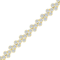 Load image into Gallery viewer, 10kt Yellow Gold Womens Round Diamond Fashion Bracelet 2 Cttw
