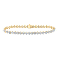 Load image into Gallery viewer, 10kt Yellow Gold Womens Round Diamond Fashion Bracelet 2 Cttw
