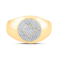 Load image into Gallery viewer, 10kt Yellow Gold Mens Round Diamond Cluster Ring 1/5 Cttw
