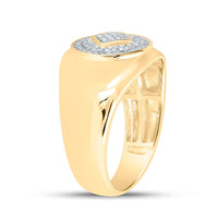 Load image into Gallery viewer, 10kt Yellow Gold Mens Round Diamond Cluster Ring 1/5 Cttw
