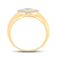 Load image into Gallery viewer, 10kt Yellow Gold Mens Round Diamond Cluster Ring 1/5 Cttw
