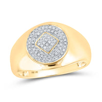 Load image into Gallery viewer, 10kt Yellow Gold Mens Round Diamond Cluster Ring 1/5 Cttw
