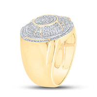 Load image into Gallery viewer, 10kt Yellow Gold Mens Round Diamond Circle Ring 3/4 Cttw
