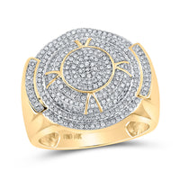 Load image into Gallery viewer, 10kt Yellow Gold Mens Round Diamond Circle Ring 3/4 Cttw
