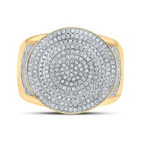Load image into Gallery viewer, 10kt Yellow Gold Mens Round Diamond Circle Ring 7/8 Cttw
