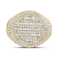 Load image into Gallery viewer, 10kt Yellow Gold Mens Baguette Diamond Circle Ring 3-3/8 Cttw
