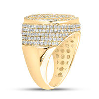 Load image into Gallery viewer, 10kt Yellow Gold Mens Baguette Diamond Circle Ring 3-3/8 Cttw
