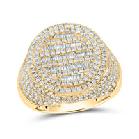 Load image into Gallery viewer, 10kt Yellow Gold Mens Baguette Diamond Circle Ring 3-3/8 Cttw
